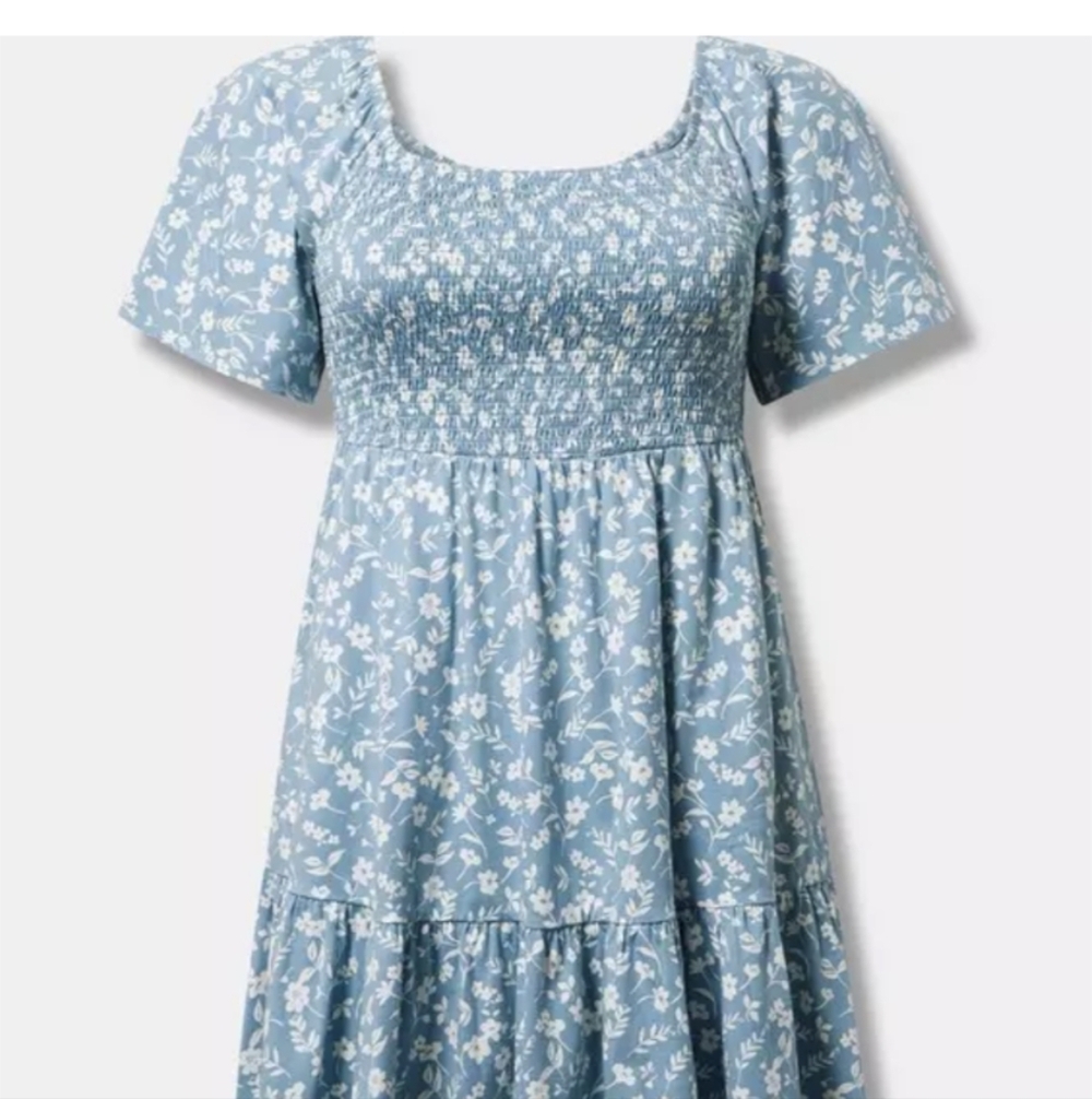Torrid Blue Floral Casual Dress